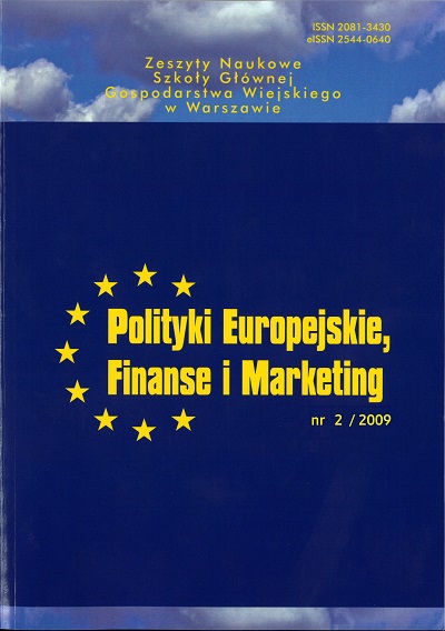 Polityki Europejskie, Finanse i Marketing, nr 2/2009